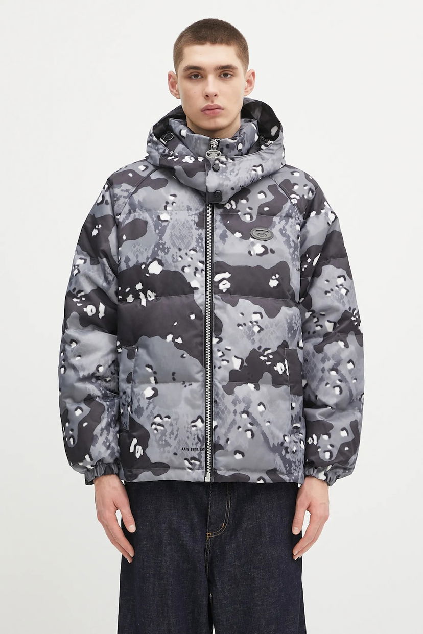 Puffer jakke AAPE by A Bathing Ape AAPE Main Down Jacket Grå | AAPDNM7666XXN