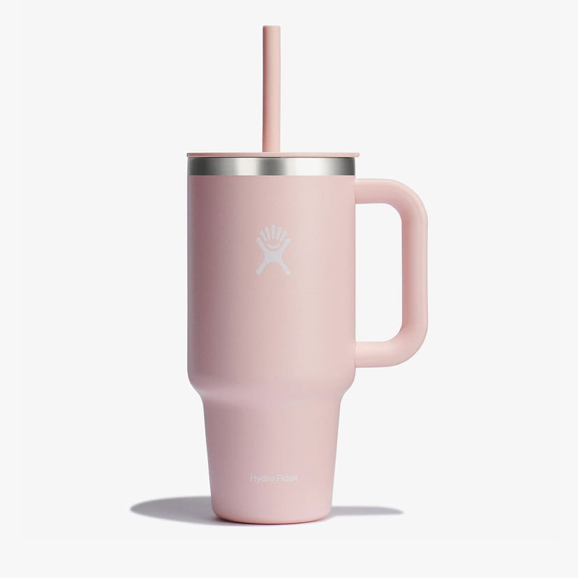 Drikkeflaske Hydro Flask 946ml Travel Tumbler with Handle and Straw Trillium Universal Lyserød | TT32PSC678