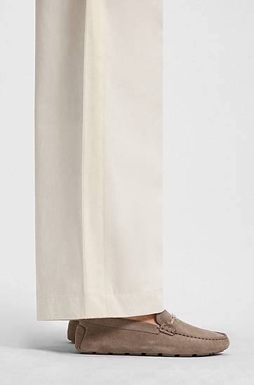 Tøj og tilbehør BOSS Suede Moccasins with Driver Outsole Beige | 50548657, 1