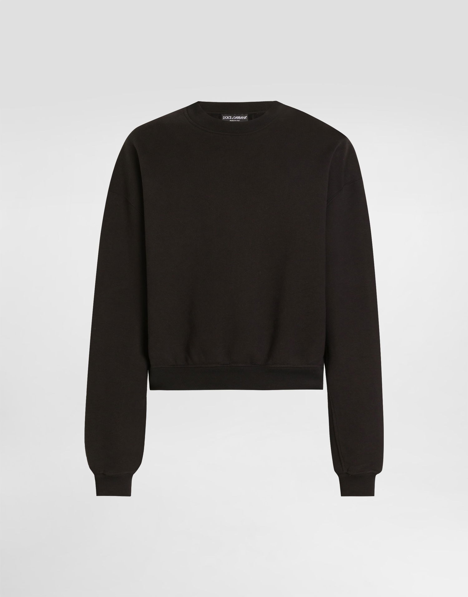 Sweatshirt Dolce & Gabbana Dolce & Gabbana Long-Sleeved Cropped Sweatshirt Sort | G9BVHTG7PLAN0000, 0