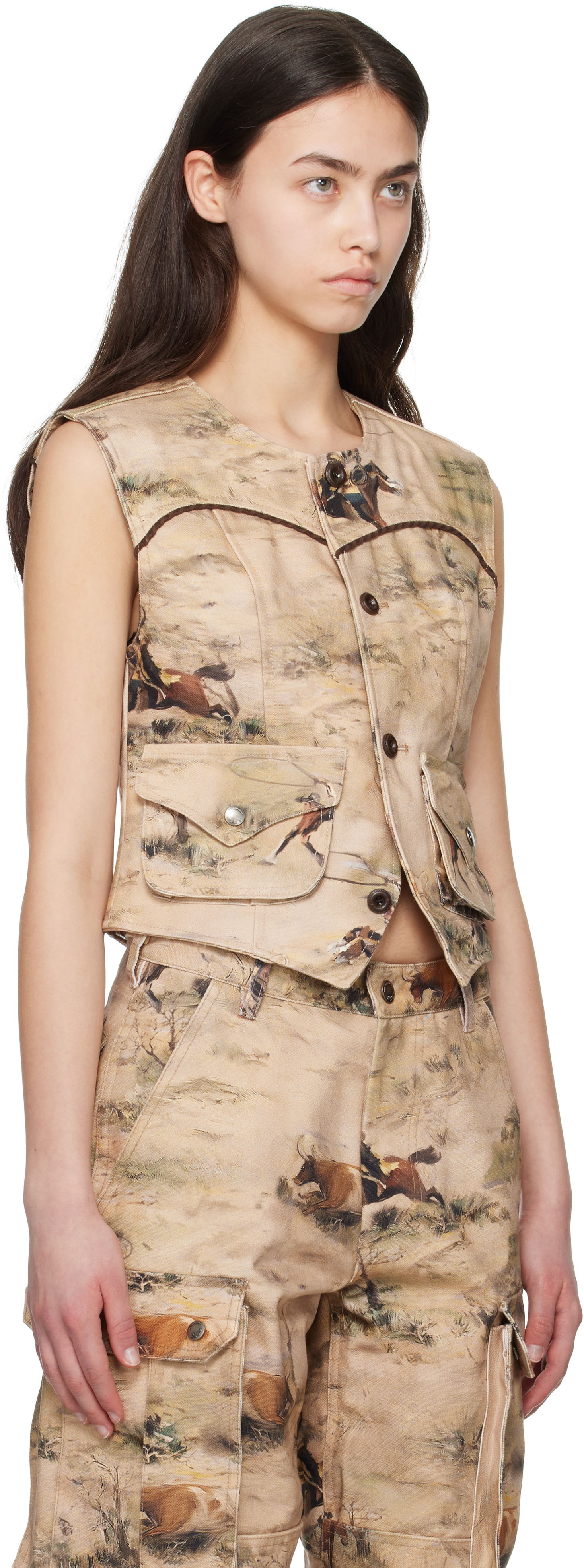 Vest Andersson Bell Andersson Bell Cowboy Print Vest Beige | awa697w, 1