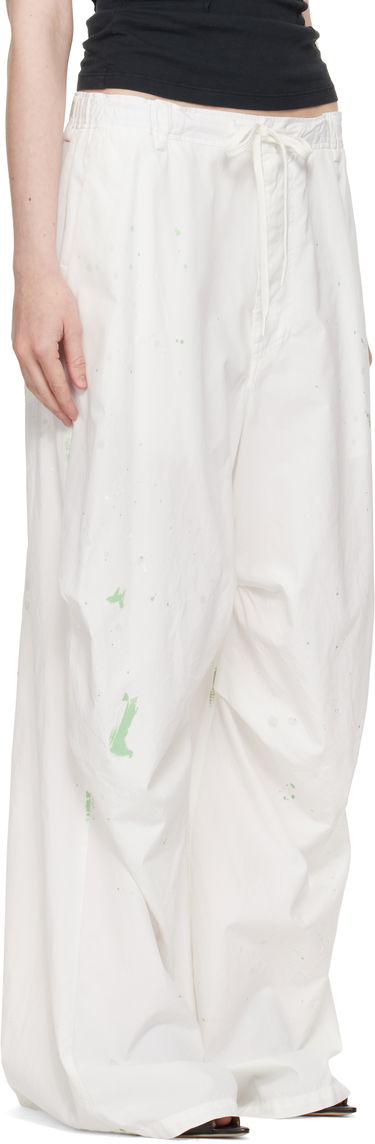 Cargo bukser Maison Margiela MM6 Maison Margiela Light Cotton Poplin Wide Leg Trousers with Paint Splatter Sort | S62KB0240 M35458, 4
