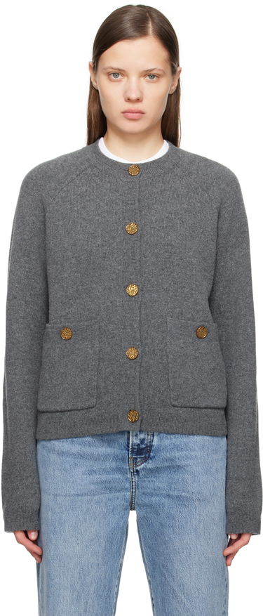 Sweater TOTEME TOTEME Hammered Button Cardigan Grå | 251-WRT4357-YA0132, 0