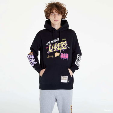 Sweatshirt Mitchell & Ness Slap Sticker Hoodie Sort | FPHD4771-LALYYPPPBLCK, 3