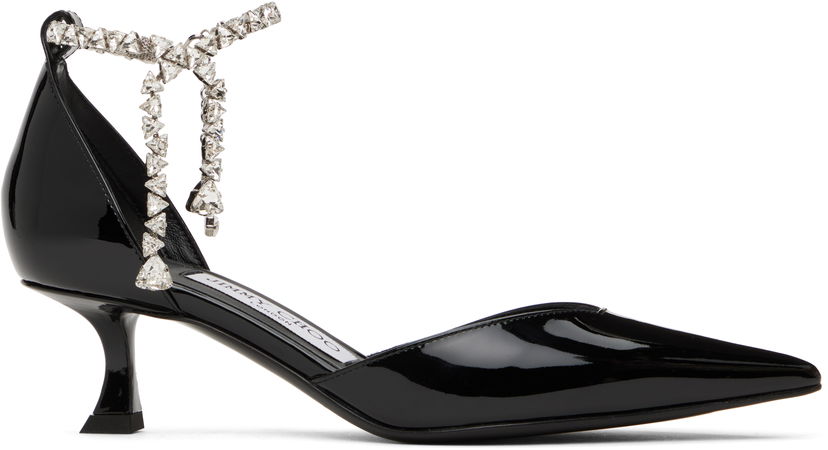 Sneakers og sko Jimmy Choo Jimmy Choo Stevie 50 Crystal Embellished Patent Leather Heels Sort | STEVIE 50