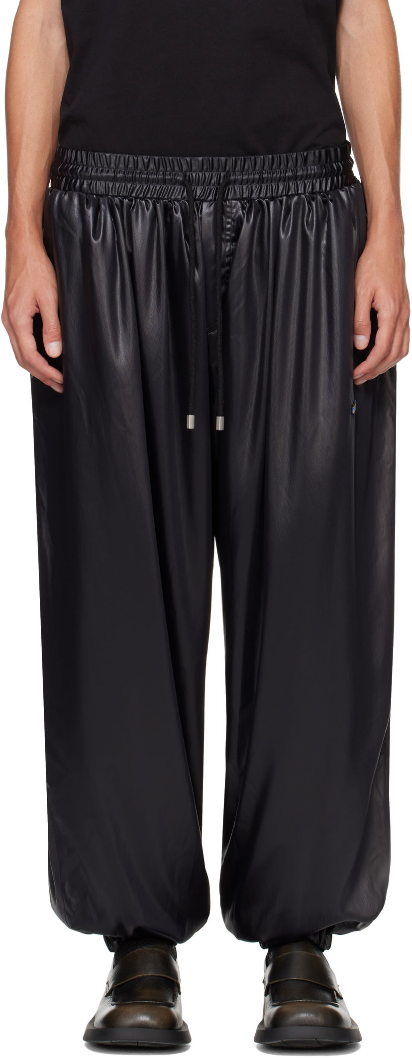Bukser ADER ERROR Black Elasticated Waistband Trousers Sort | BN01FWBT0103BK
