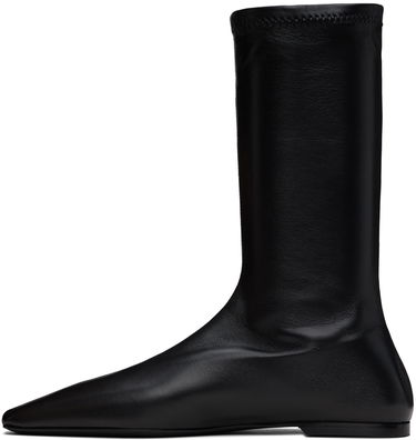 Tøj TOTEME TOTEME 'The Sock' Stretch Leather Boots Sort | 244-WAS0160-LE0089, 2