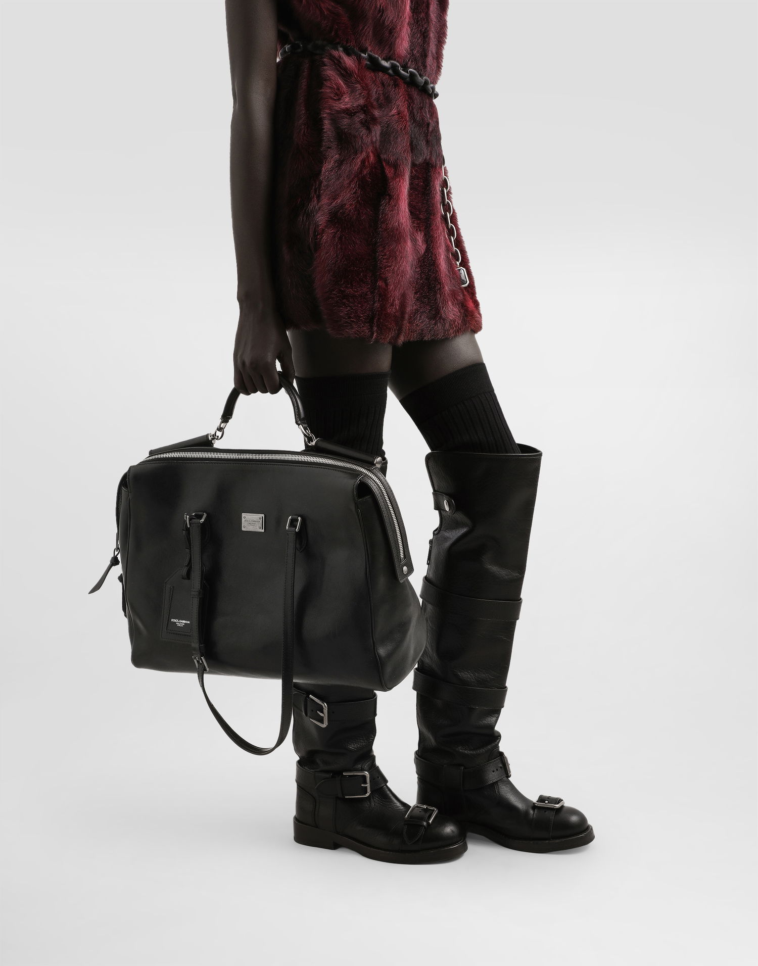 Skuldertaske Dolce & Gabbana Dolce & Gabbana Vittoria Leather Shoulder and Crossbody Bag Sort | BB7845AW11880999, 1