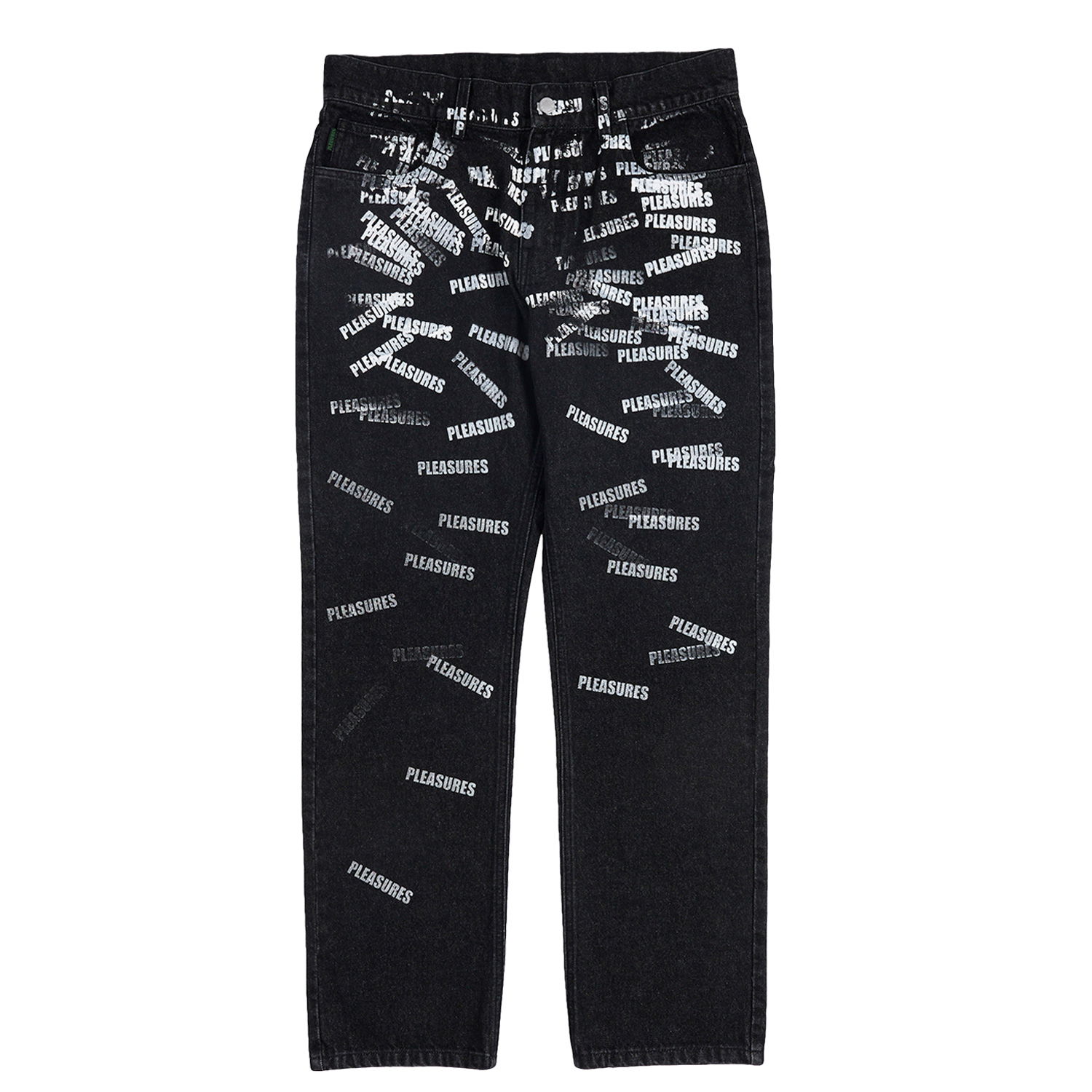 Jeans Pleasures Plop 5 Pocket Denim Washed Black Sort | P23SP040-BLACK, 0