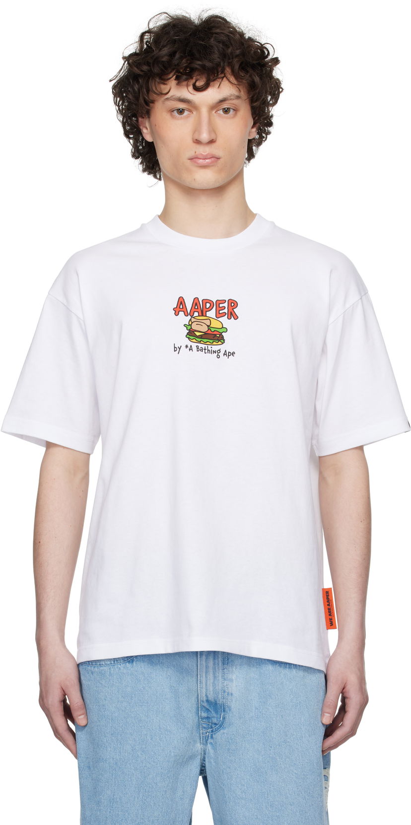 T-shirt AAPE by A Bathing Ape AAPE by A Bathing Ape 'AAPER' Graphic Short Sleeve T-Shirt Hvid | AAPTEM1612XXNWHX