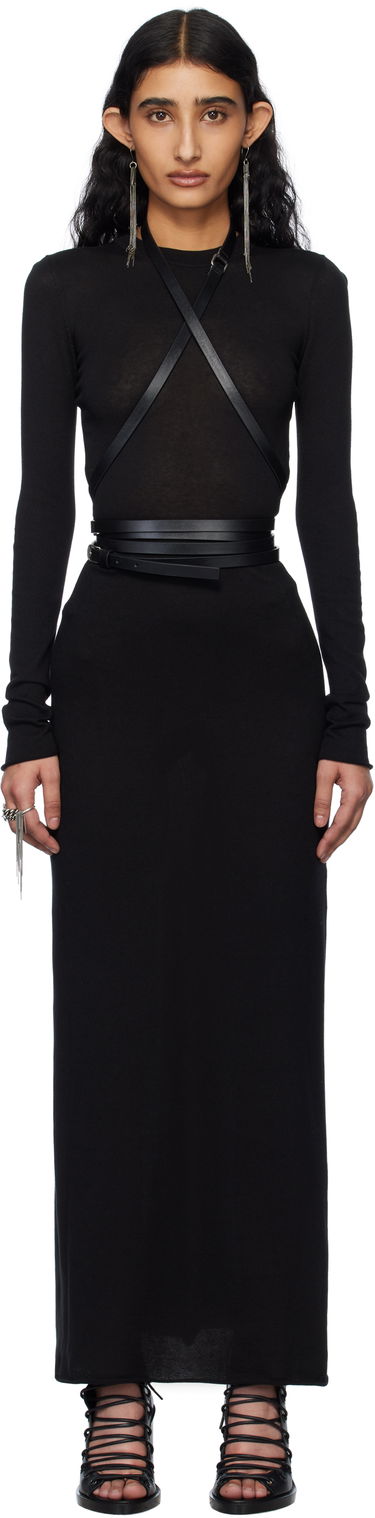 Kjole Ann Demeulemeester Ann Demeulemeester Eva Open Back Knitted Maxi Dress Sort | 2510-W-KN20-KN055-099, 0