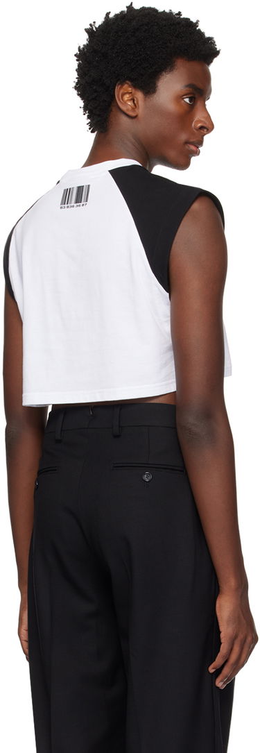 Crop top VETEMENTS VTMNTS Colorblock Cropped Sleeveless T-Shirt Hvid | VL16TR640B, 2