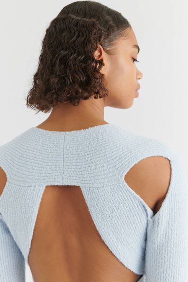 T-shirt AXEL ARIGATO Tube Rib-Knit Wrap Top Blå | A0948004, 5