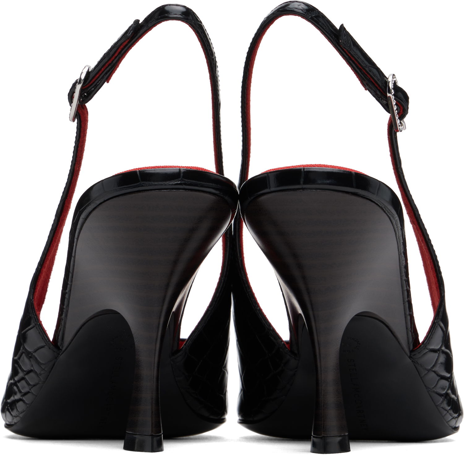 Sneakers og sko Stella McCartney Elsa Pointed Toe Slingback Heels Sort | 810524AP0AU0, 1