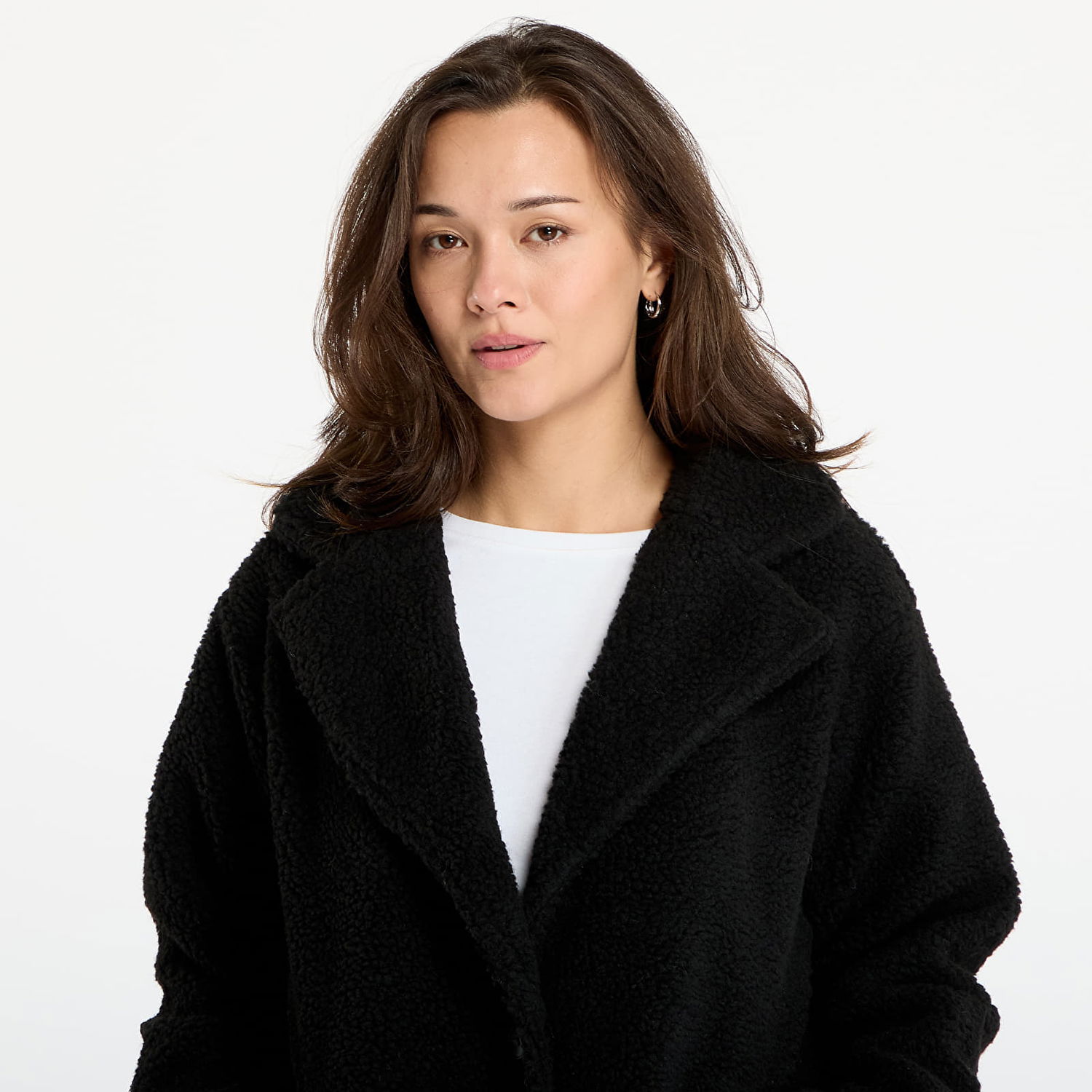 Frakker Urban Classics Teddy Long Coat Sort | TB7936-00007, 1