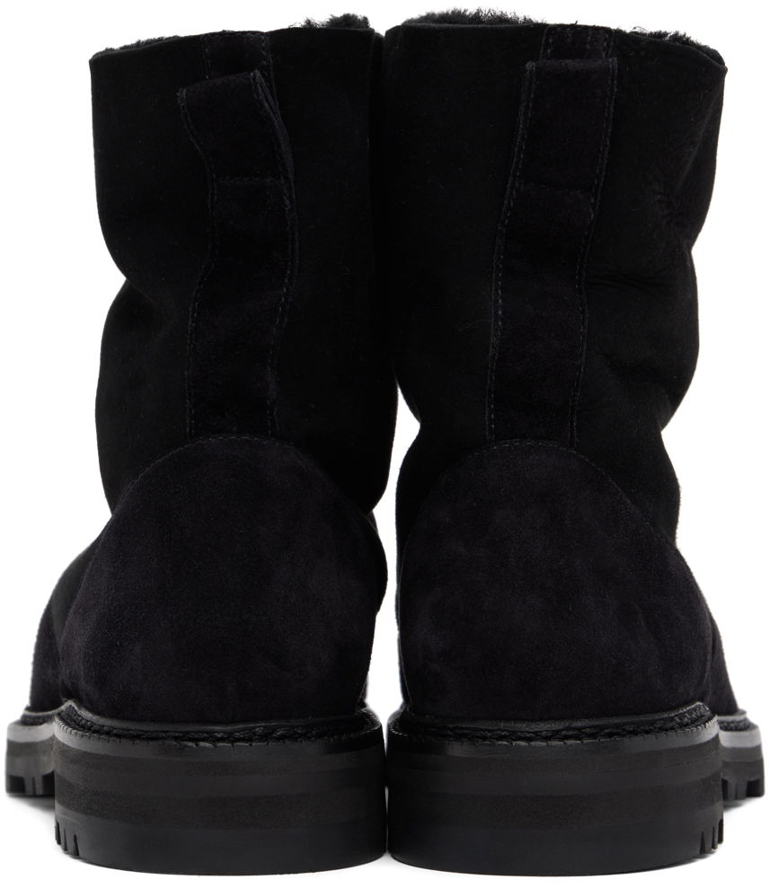 Tøj Manolo Blahnik Manolo Blahnik Tomosa Suede Shearling Boots Sort | 324-2781, 1
