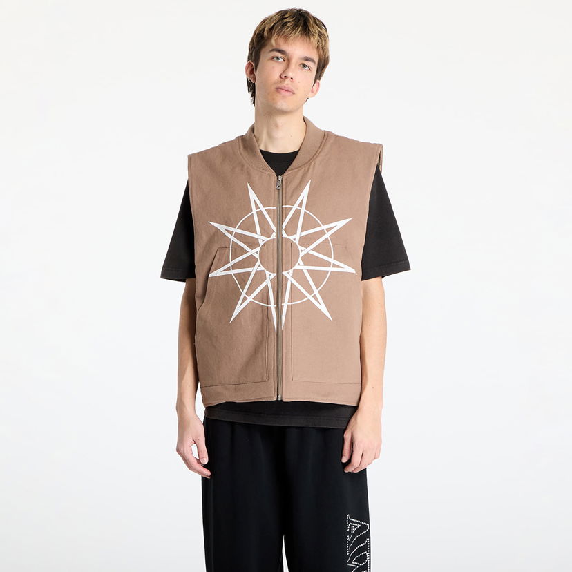 Vest Pleasures PLEASURES x Slipknot Padded Vest Brun | P25SK003 BEIGE