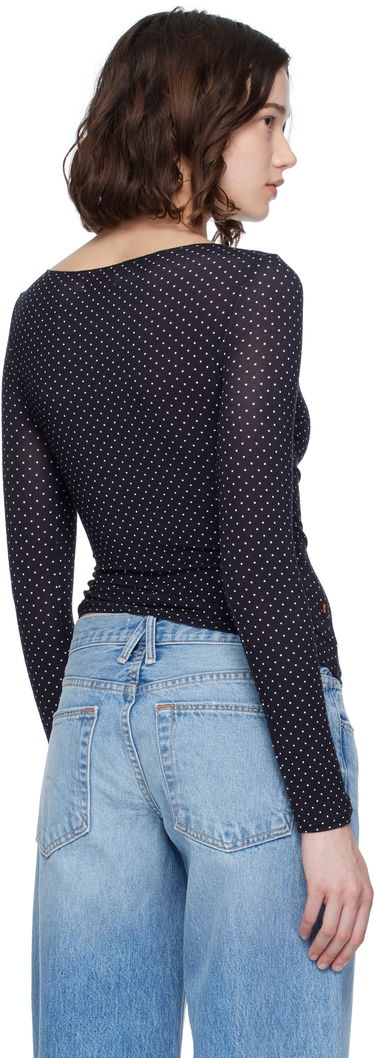 T-shirt Miaou Miaou Amelia Polka Dot Long Sleeve T-Shirt Sort | 7183TJBBWP, 2