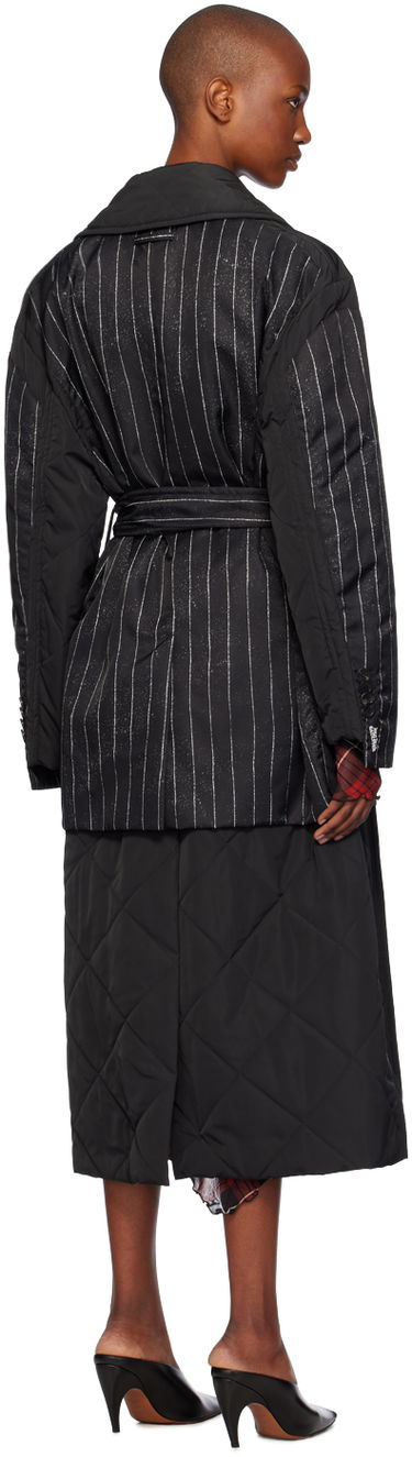 Trenchcoat Jean Paul Gaultier Gaultier Pinstripe Long Coat Sort | 24/31-F-MA020-C065-000001, 2