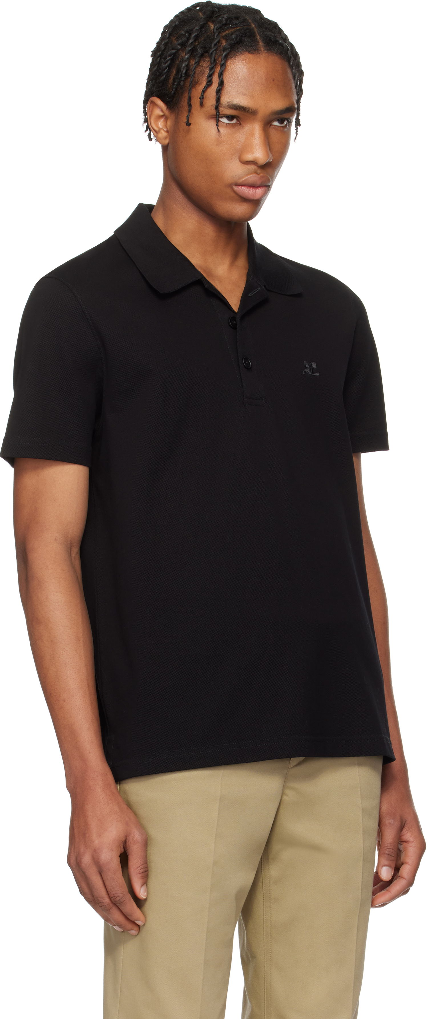 Polo skjorte Courrèges Courrèges 'AC' Piqué Polo Sort | 125JPO036JS0193, 1