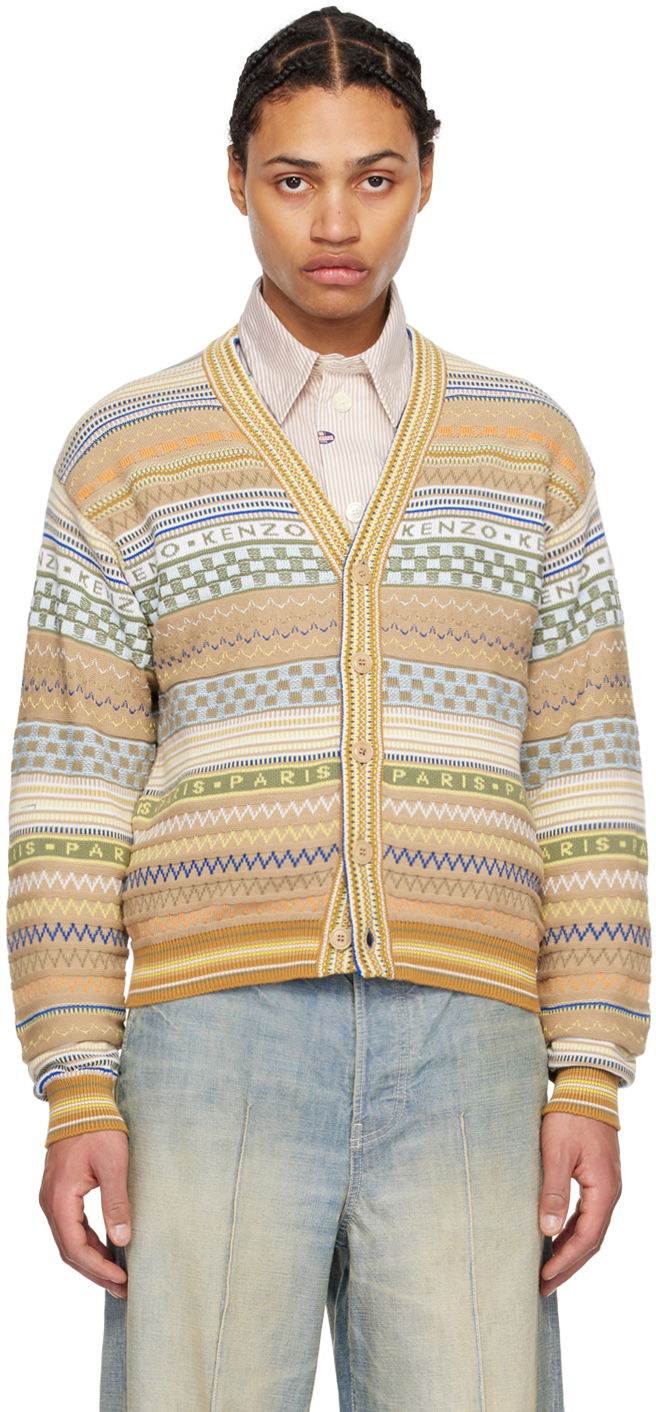 Sweater KENZO Paris Fairisle Cardigan Beige | FE55CA4413CC, 0