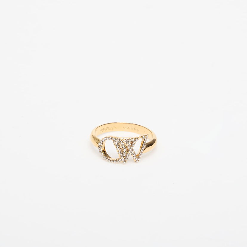 Ring Off-White Off-White OW Ring with Rhinestones Gul | OWOC11AC99MET0017672