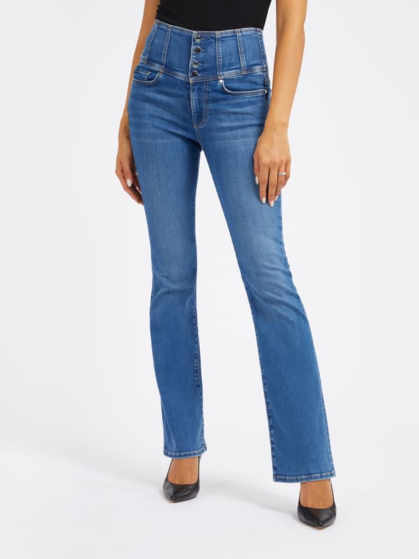 Jeans GUESS High Rise Flare Denim Pant Blå | W4RA0AD59F2, 0