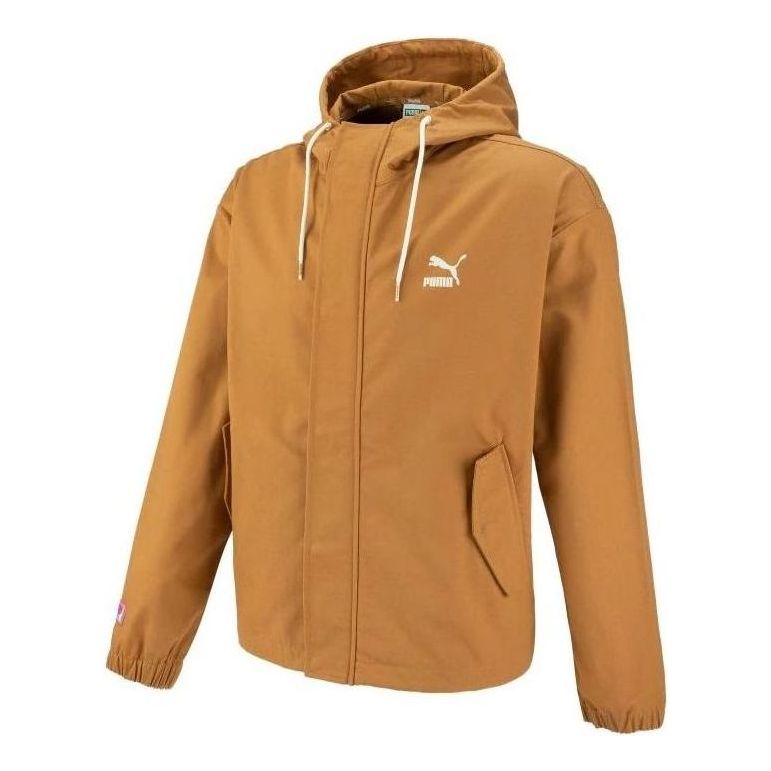 Vindjakke Puma Windbreaker Hooded Jacket Gul | 537523-74