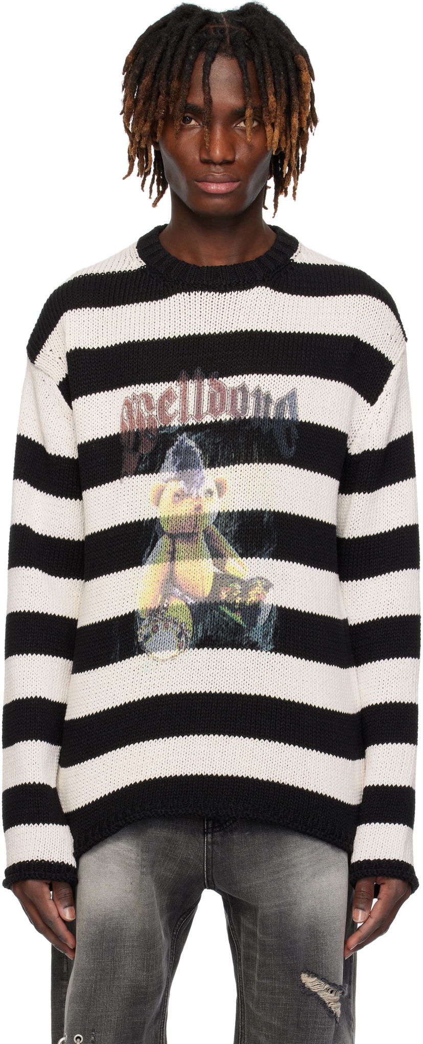 Sweater We11done We11done Punk Teddy Striped Sweater Flerfarvet | WD-KT0-25-655-U-IV