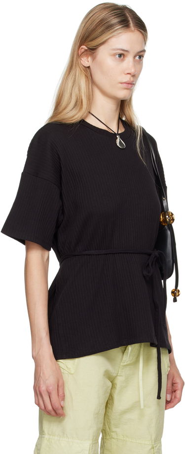 Sweater Baserange Baserange Shaw Tie-Waist T-Shirt Hvid | FSHT-RIB-000, 4