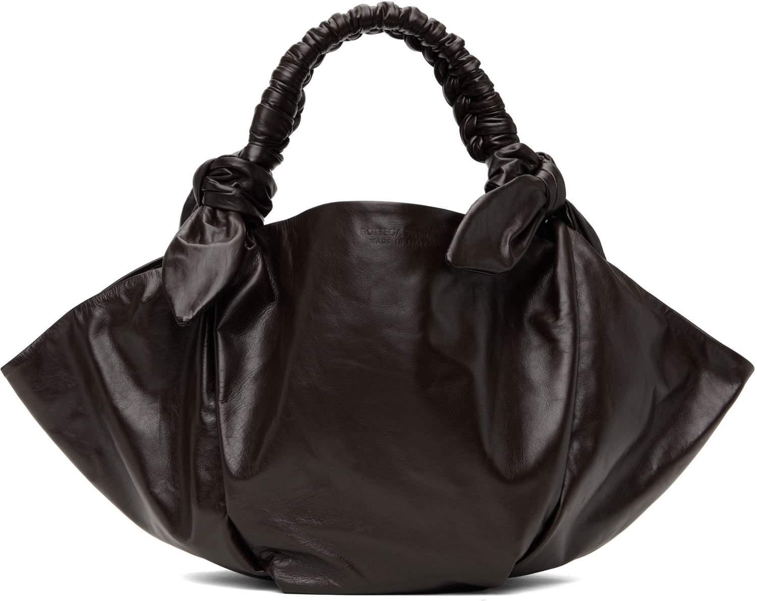 Mulepose Bottega Veneta Leather Knotted Shoulder Bag Brun | 796263 VA9A8, 0
