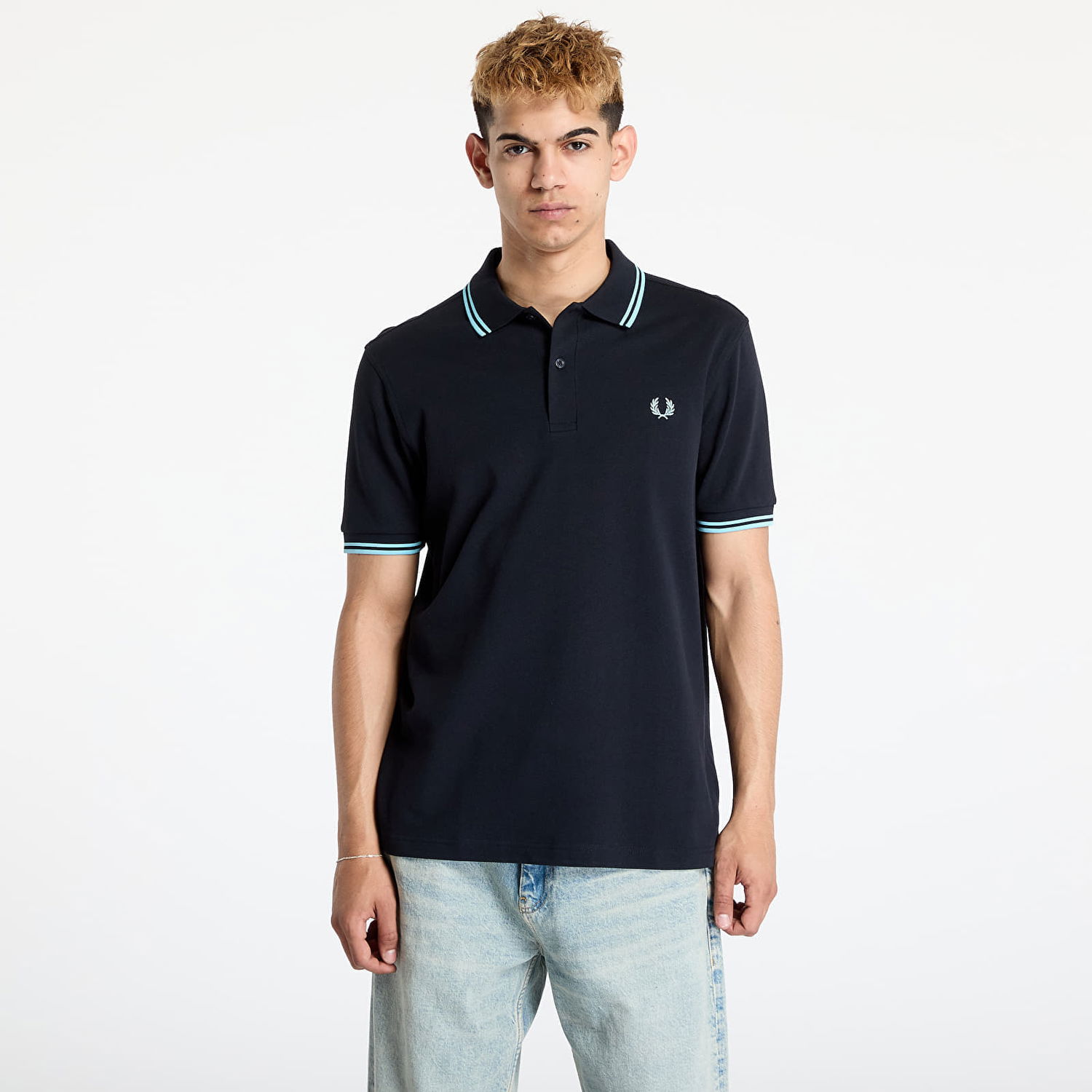 Polo skjorte Fred Perry Fred Perry Twin Tipped Shirt Sort | M3600 Y60, 0