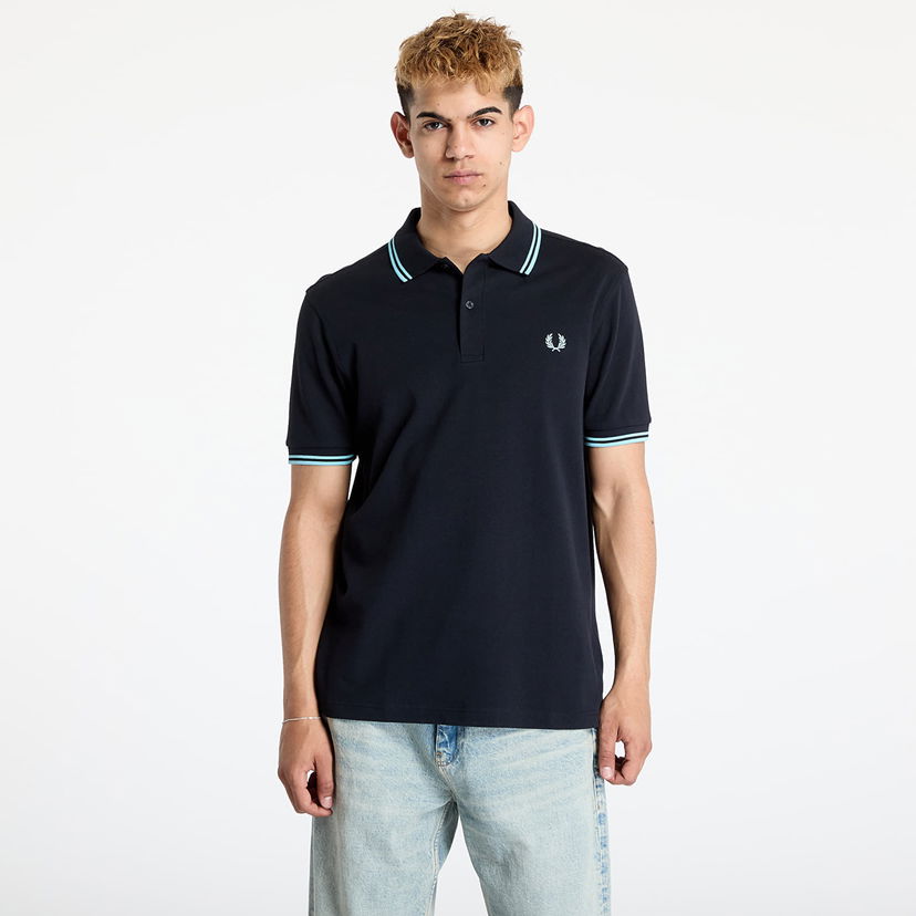 Polo skjorte Fred Perry Fred Perry Twin Tipped Shirt Sort | M3600 Y60