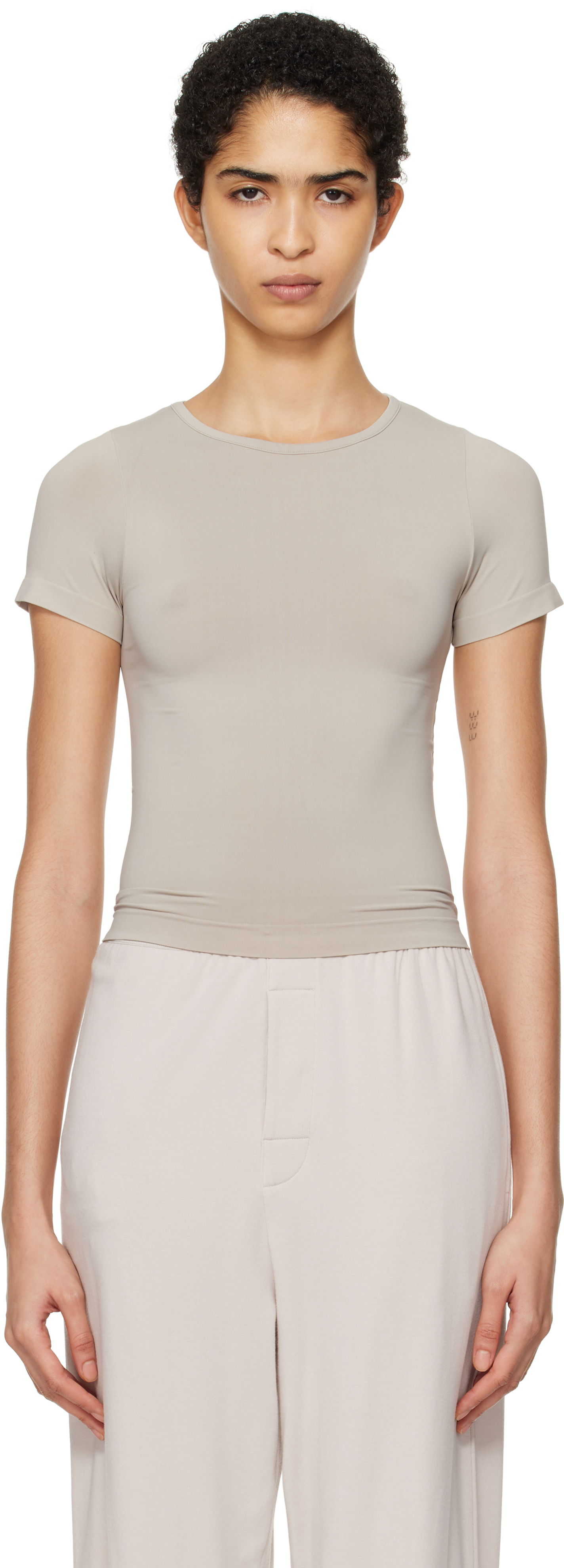 Crop top SKIMS SKIMS Soft Smoothing Seamless T-Shirt Beige | AP-TSH-0184, 0