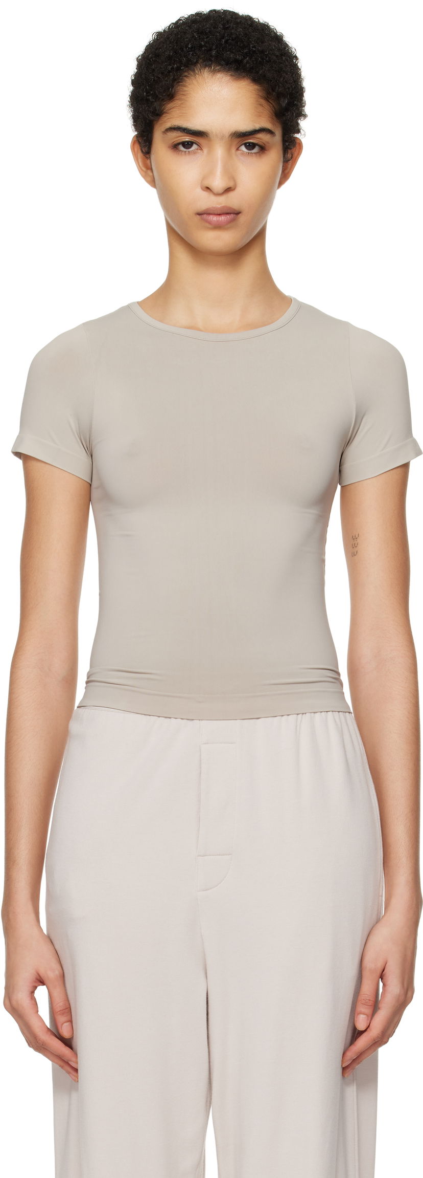 Crop top SKIMS SKIMS Soft Smoothing Seamless T-Shirt Beige | AP-TSH-0184
