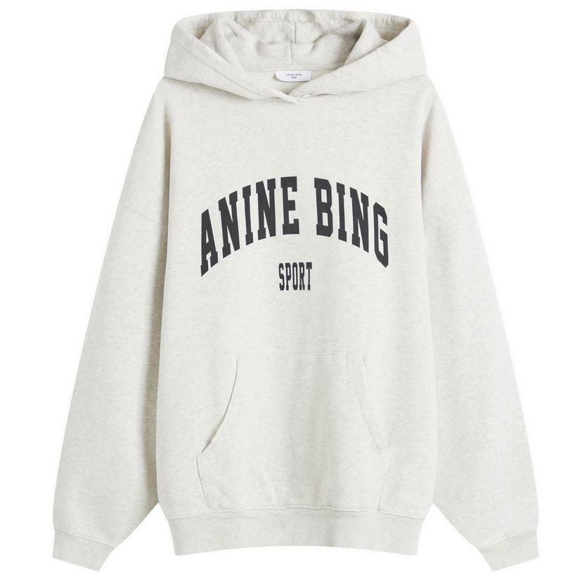 Sweatshirt Anine Bing Harvey Grey Melange Hooded Sweatshirt Grå | S-08-5185-030