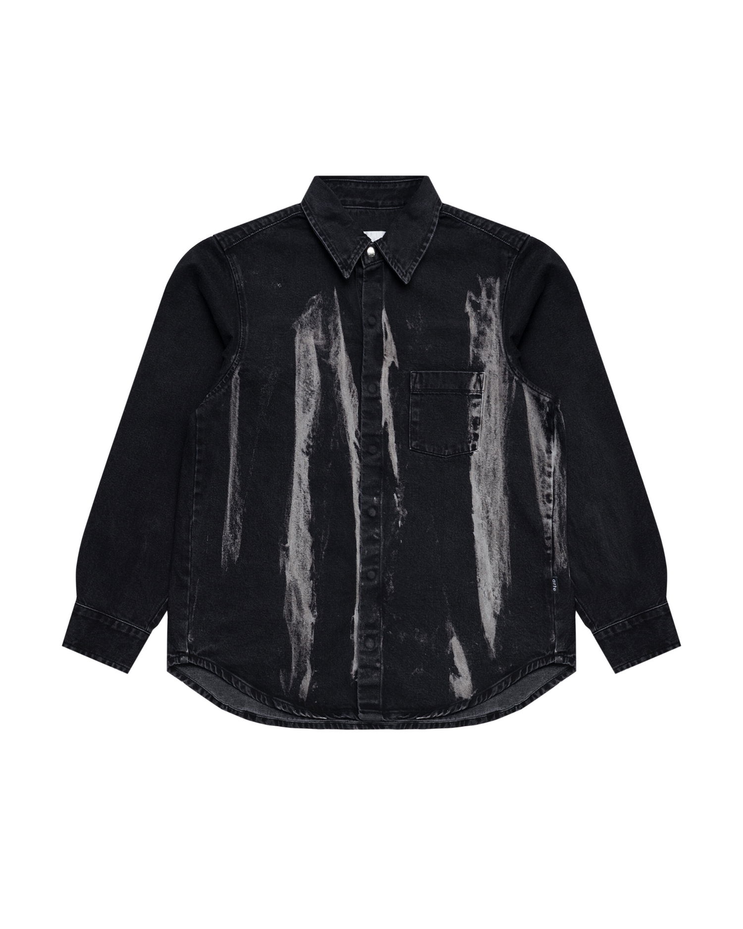 Skjorte Arte Antwerp Arte Antwerp Painted Denim Shirt Sort | AW25-029S-BD, 0