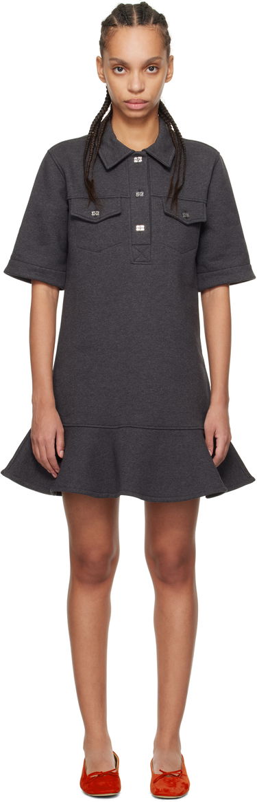 Kjole GANNI Ganni Heavy Fleece Mini Dress Grå | T4108, 0
