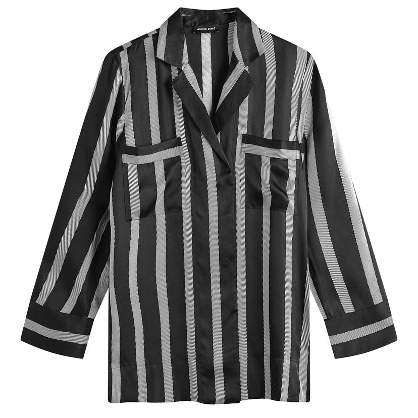 Skjorte Anine Bing Lynette Print Shirt, Size Medium Sort | A-07-10345-PRT31