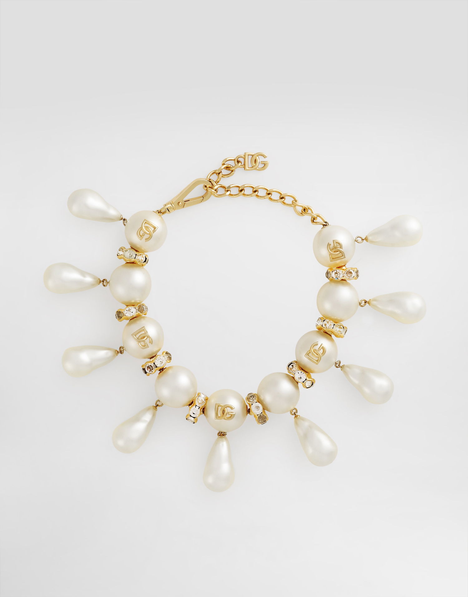 Halskæde Dolce & Gabbana Maxi-necklace With Spheres, Teardrop Accents And Dg Logo Flerfarvet | WNR2E3W1111W0111, 0