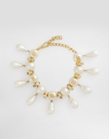 Halskæde Dolce & Gabbana Maxi-necklace With Spheres, Teardrop Accents And Dg Logo Flerfarvet | WNR2E3W1111W0111, 0