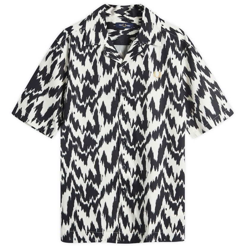 Skjorte Fred Perry Animal Print Vacation Shirt Hvid | M8719-560