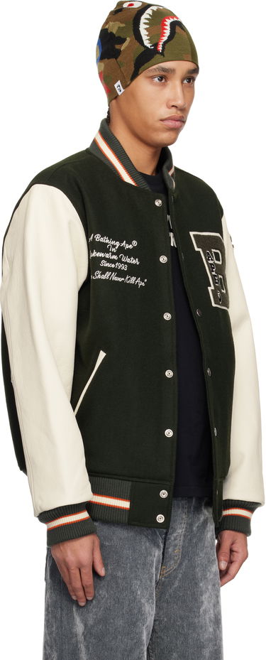 Bomberjakke BAPE A Bathing Ape Varsity Bomber Jacket Grøn | 001HJK801001M, 1