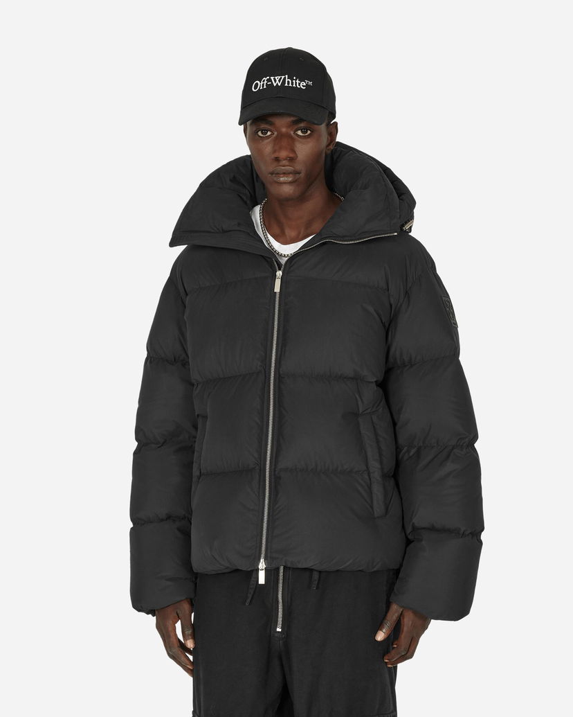 Puffer jakke Off-White Patch Arrow Down Puffer Jacket Black Sort | OMEJ006F23FAB001 1010