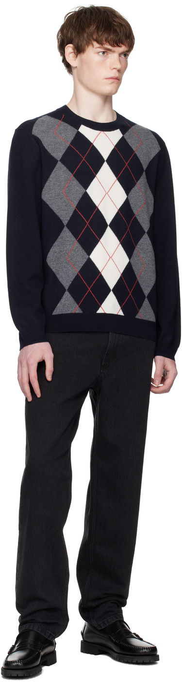 Sweater A.P.C. A.P.C. Evan Argyle Sweater Mørkeblå | WVBDR-H23419, 3