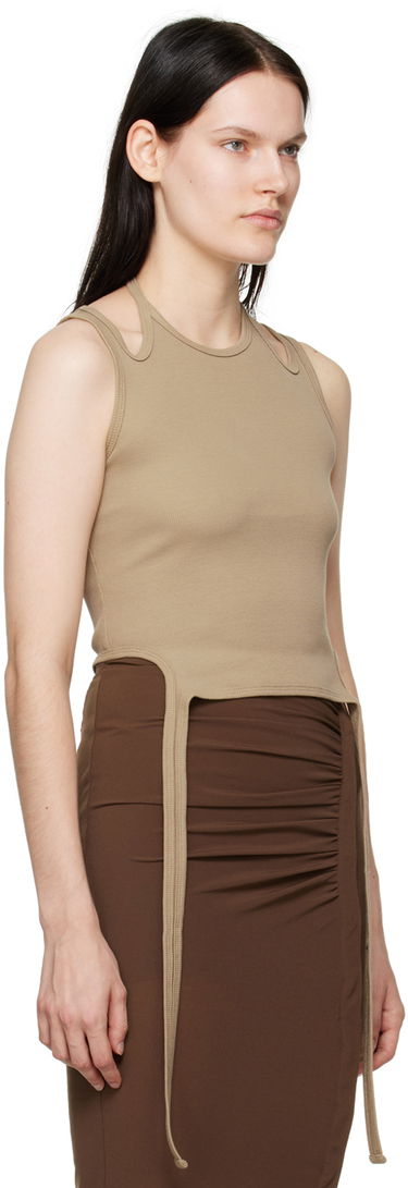 Tanktop Dion Lee Dion Lee Halter Tie Tank Top Beige | A3438F21, 1