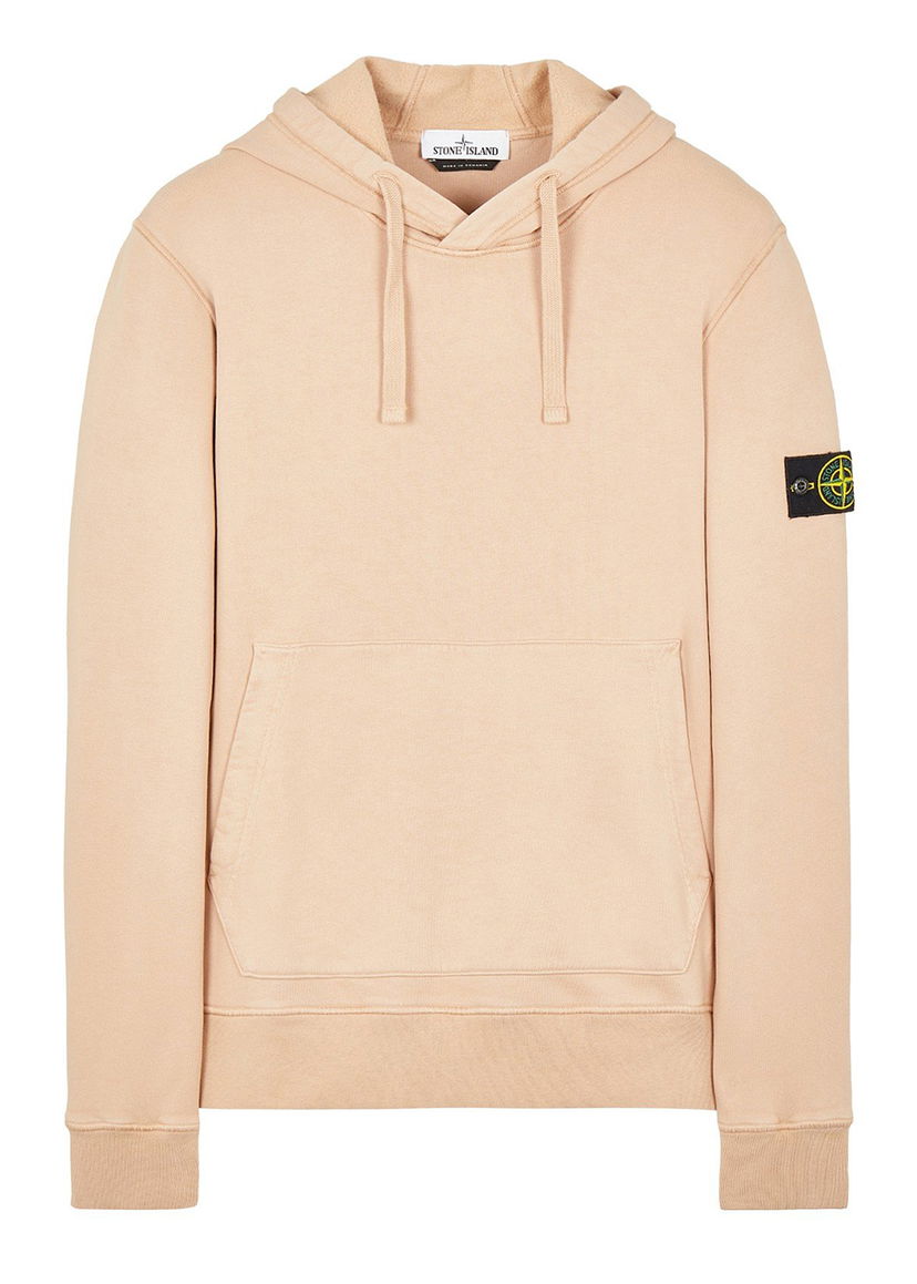 Sweatshirt Stone Island Brushed Cotton Fleece Hoodie Beige | 751564120V0082-9415