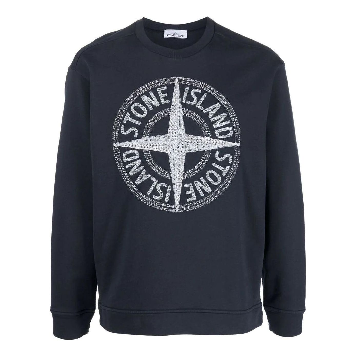 Sweater Stone Island Embroidered Logo Sweatshirt Blå | 781565484-V0020, 0