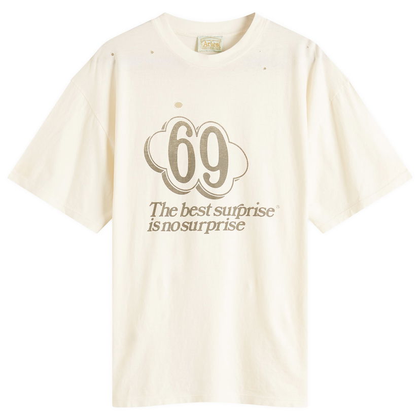 T-shirt Aries Aries Destroyed 69 Graphic T-Shirt, Size Large Hvid | AR60069-ECR