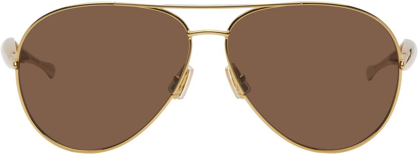 Solbriller Bottega Veneta Bottega Veneta Sardine Navigator Sunglasses Brun | BV1305S-007